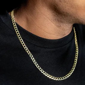 10K Gold Curb Necklace / 6 MM