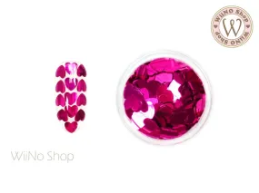 4mm Fuchsia Heart Glitter