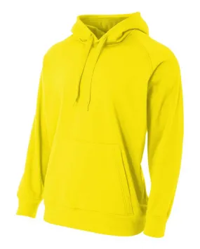 A4 N4237 Solid Tech Fleece Hoodie - Safety Yellow