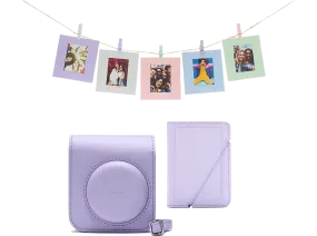 Accesorio cámara instantánea - Fujifilm Kit Instax Mini 12, Funda, 10 sobres, Cuerda,  Lila