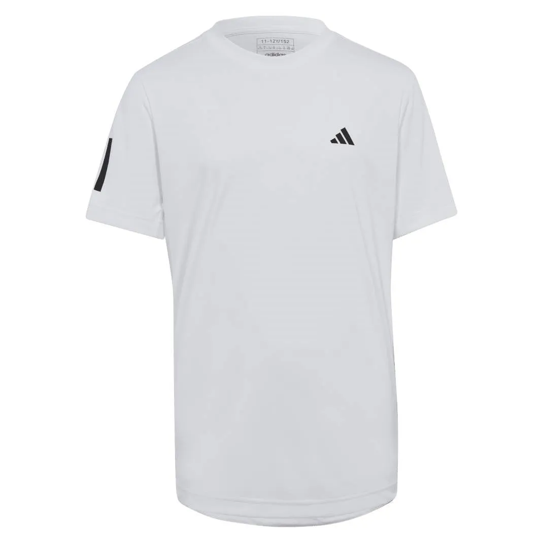 adidas Boys' 3 Stripe Club Top (White)