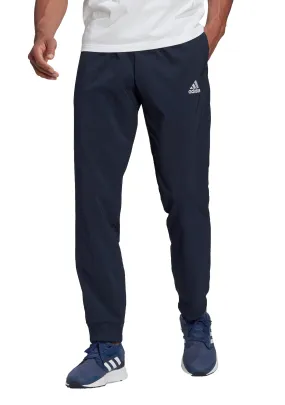 Adidas Mens Aeroready Essentials Stanford Tapered Cuff Embroidered Small Logo Pants Navy <br> GK8894