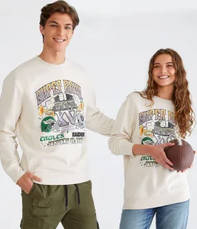 Aeropostale Mens' Super Bowl XV Eagles & Raiders Crew Sweatshirt - Tan - Size XXL - Cotton - Teen Fashion & Clothing Oatmeal Heather