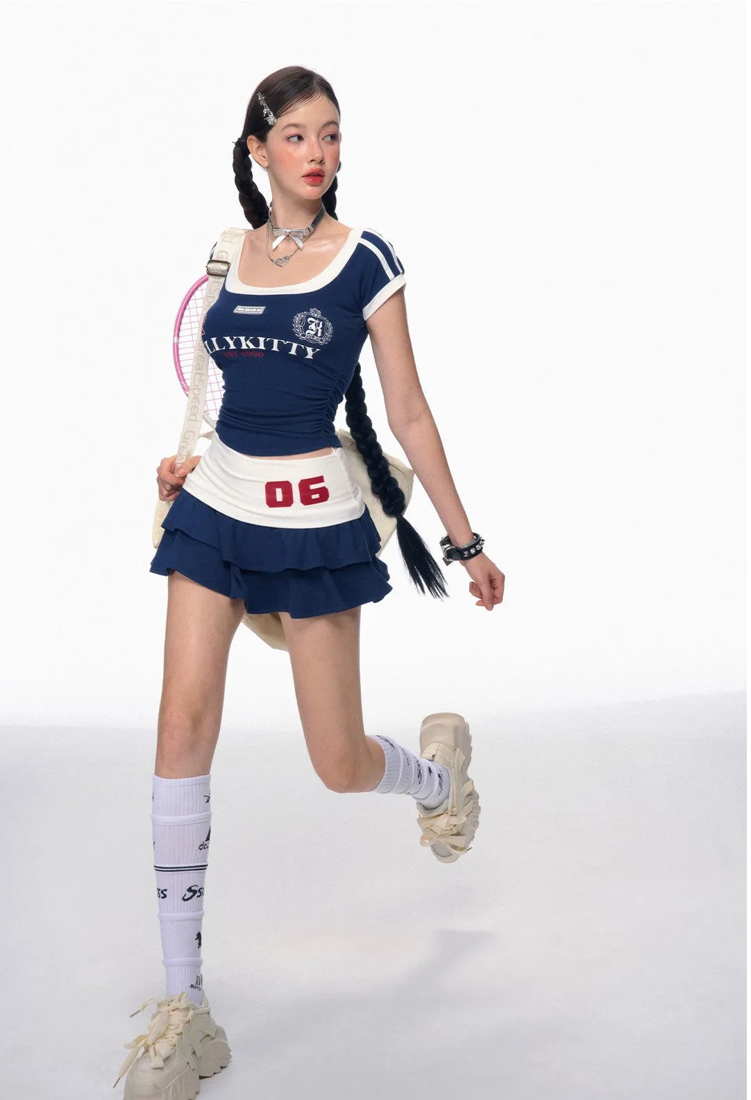 American Sports Casual T-shirt/Short Skirt DIA0179