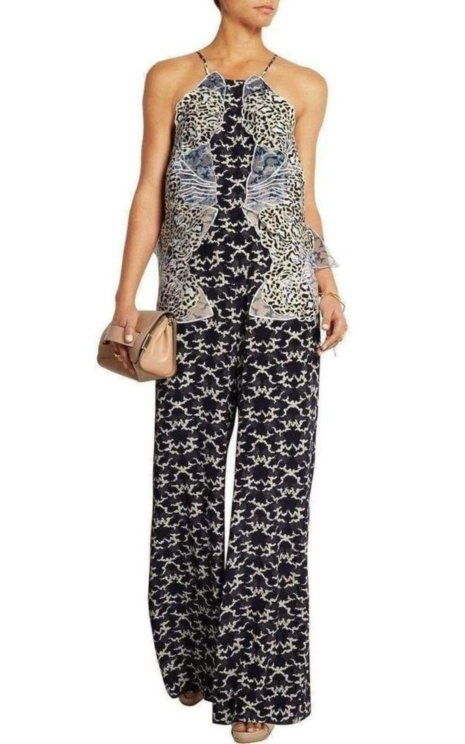 Applique Silk Jumpsuit