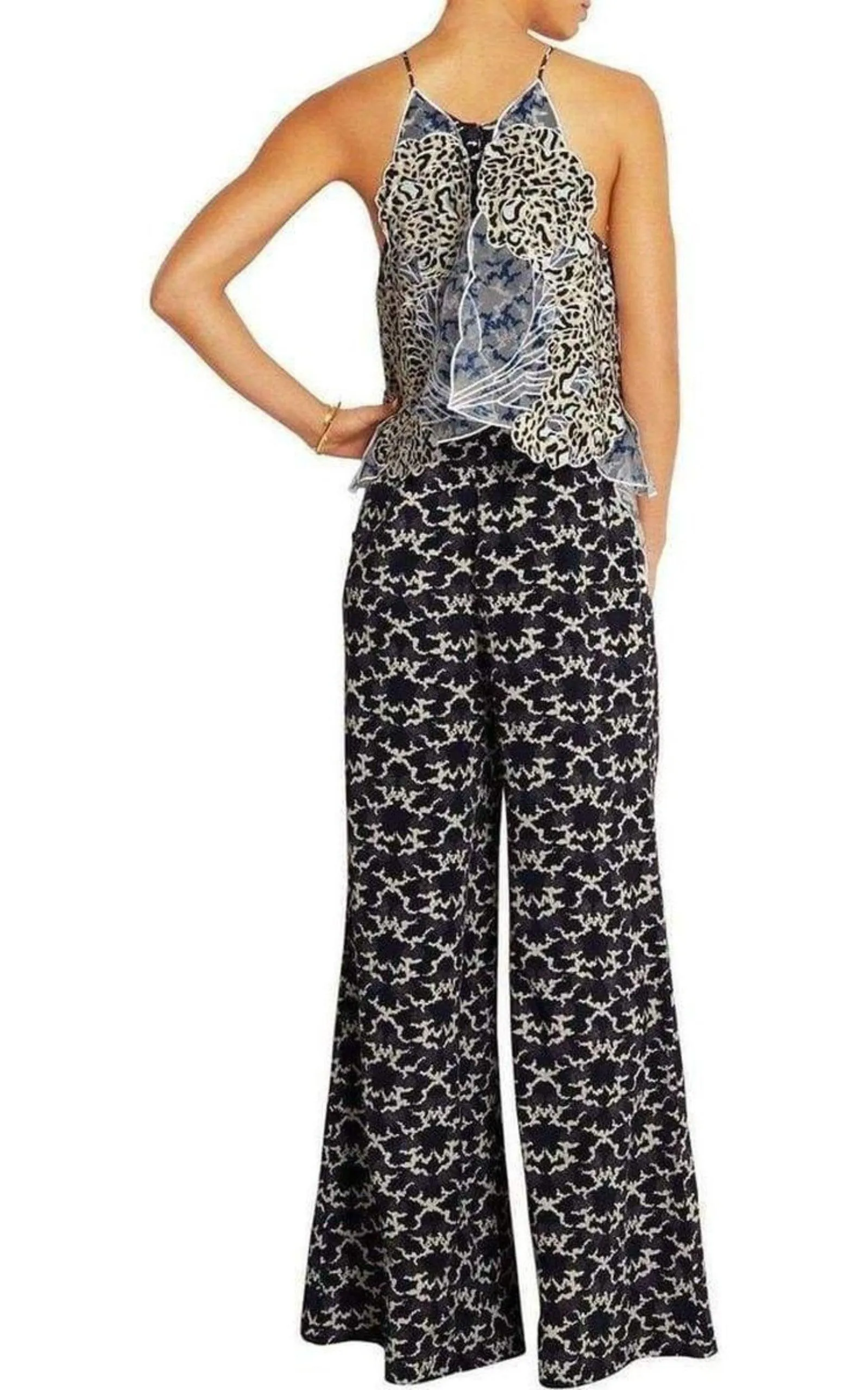 Applique Silk Jumpsuit