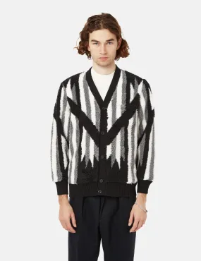 Beams Plus Boa Native Cardigan (Rag Pattern) - Black