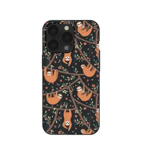 Black Jungle Sloths iPhone 13 Pro Case