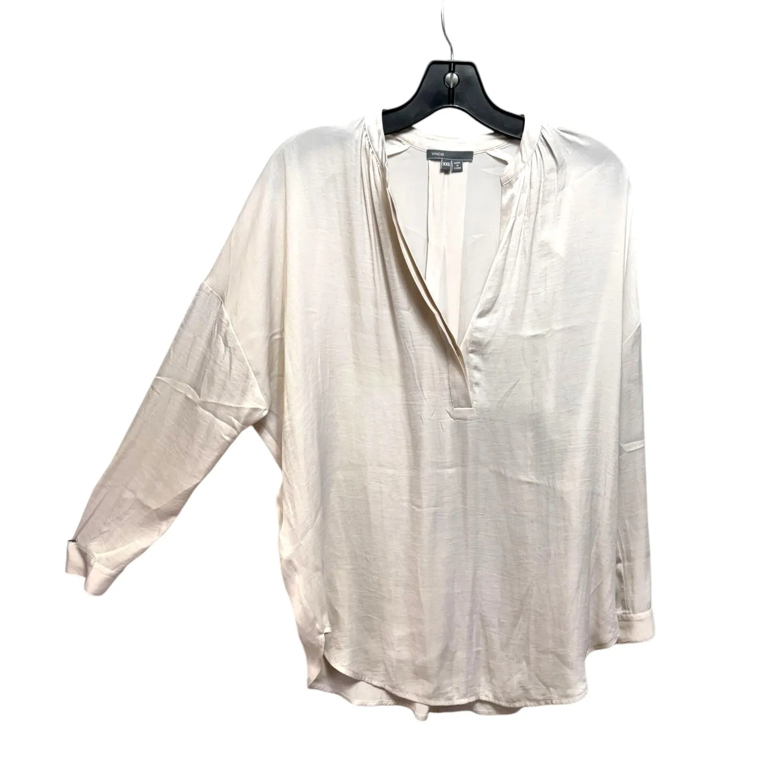 Blouse Long Sleeve By Vince In Ivory, Size: Xxs