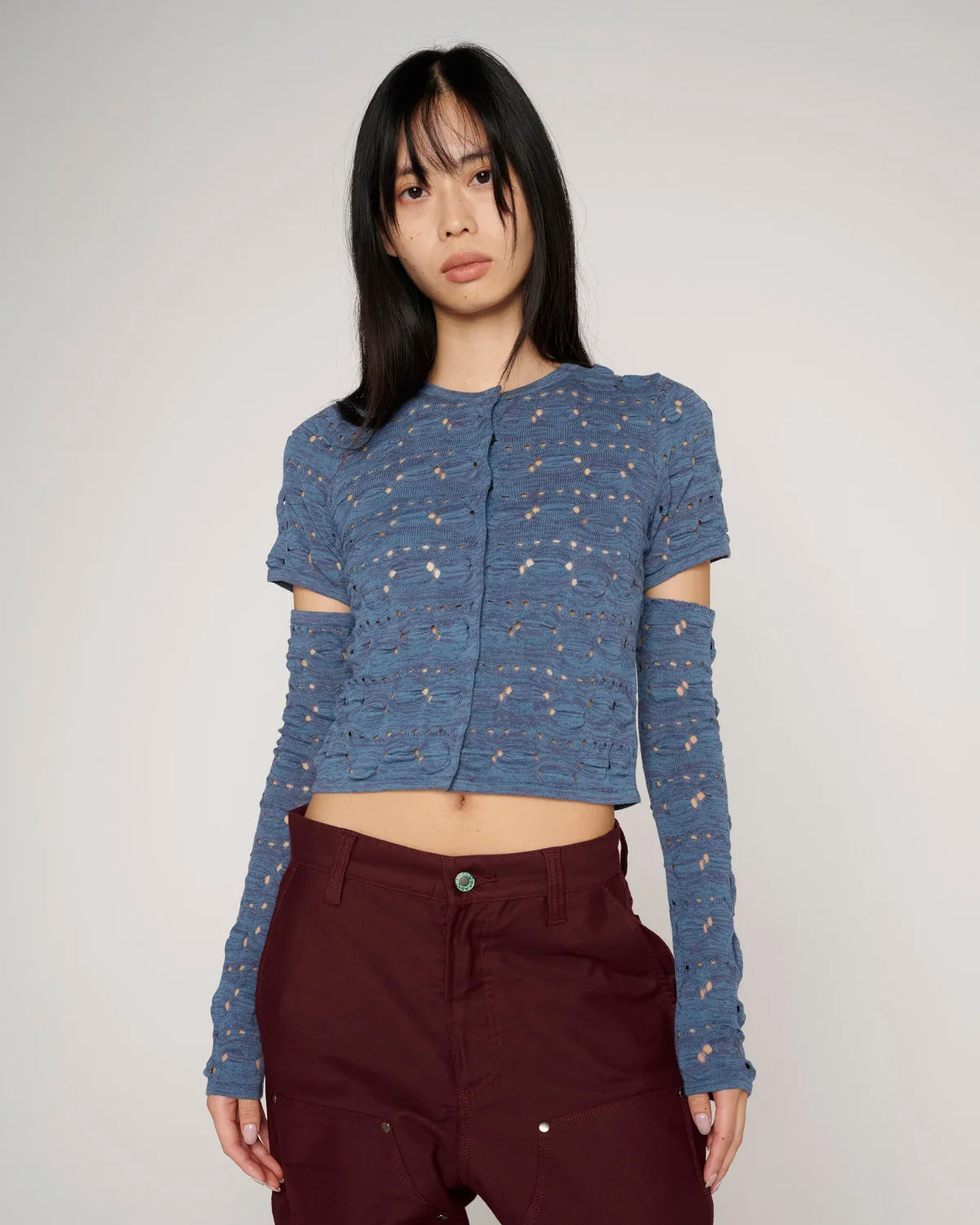 Bubble Knit Cardigan - Blue