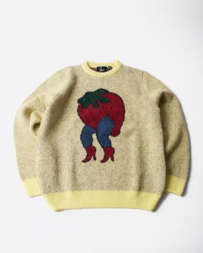 byParra Stupid Strawberry Knitted Pullover (Yellow)