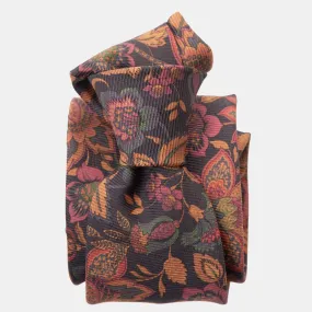 Calvino - Printed Madder Silk Tie - Black