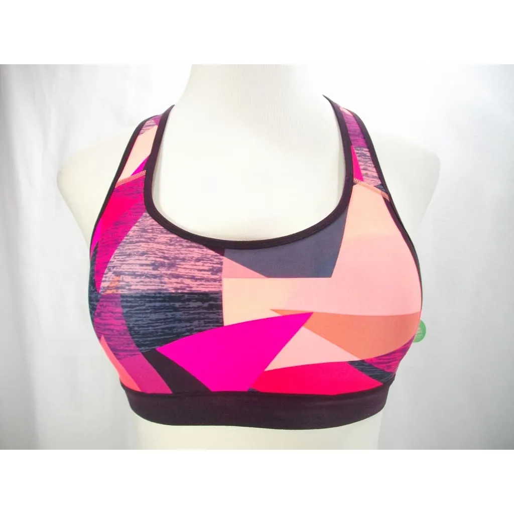 Champion N9678 Power Core Compression Padded Racerback Sports Bra XL X-LARGE Ripe Papaya Geo Print