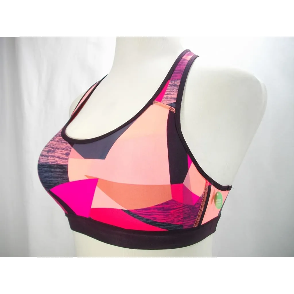 Champion N9678 Power Core Compression Padded Racerback Sports Bra XL X-LARGE Ripe Papaya Geo Print