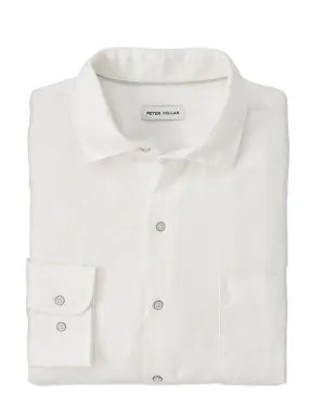 Coastal Garment Dyed Linen Shirt White