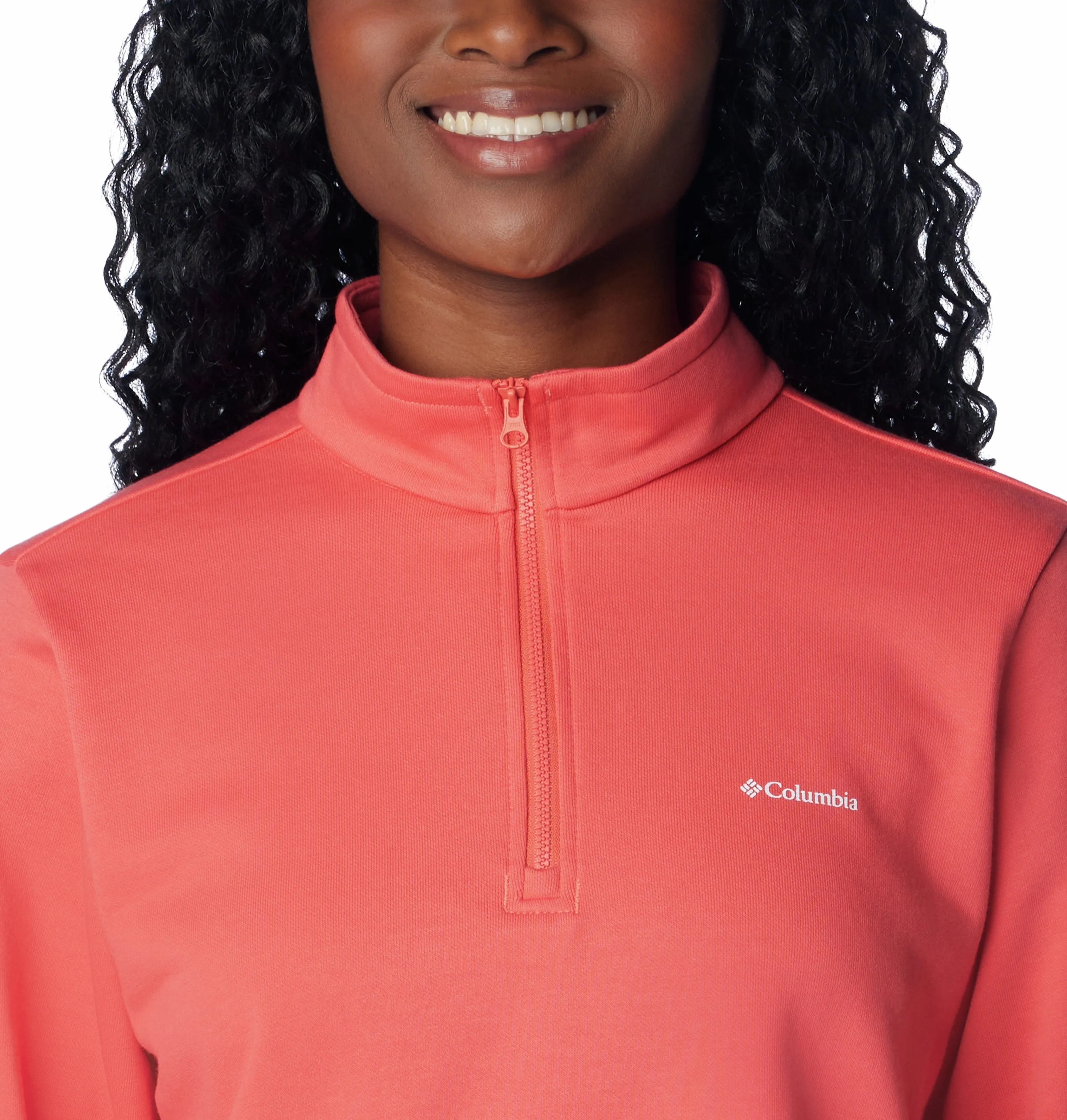 Columbia Ladies Trek French Half Zip Fleece-CORAL