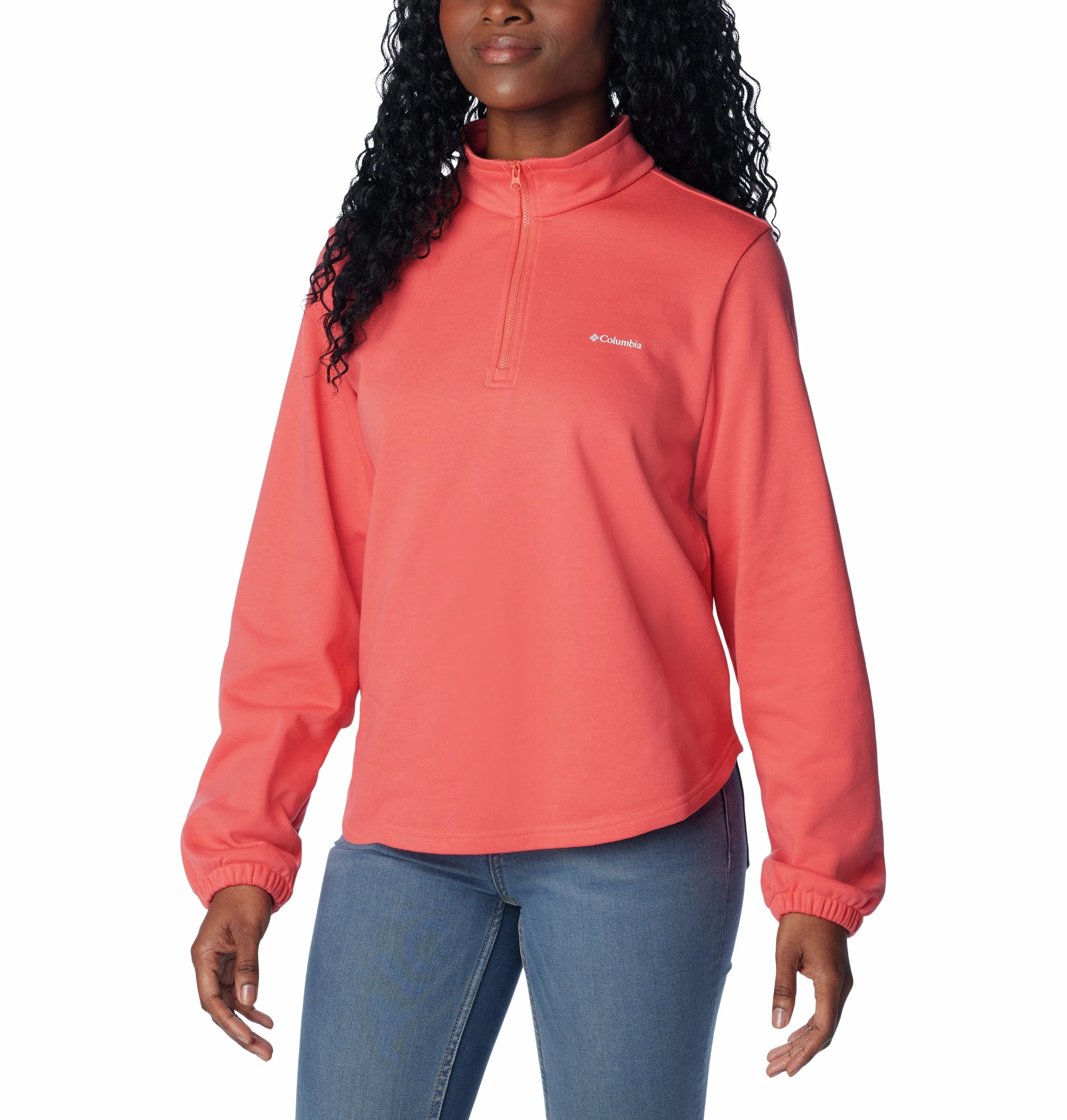 Columbia Ladies Trek French Half Zip Fleece-CORAL