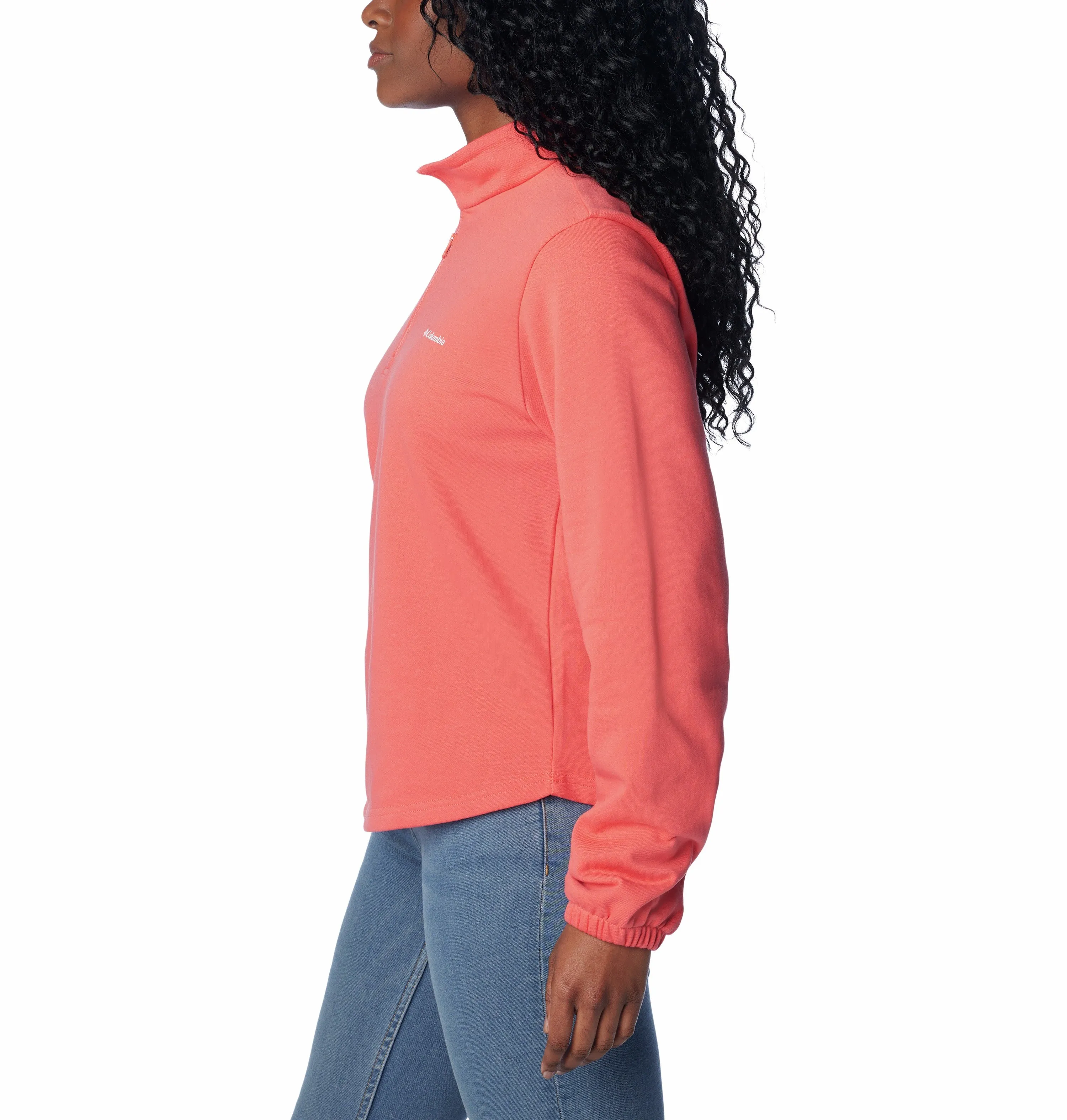 Columbia Ladies Trek French Half Zip Fleece-CORAL