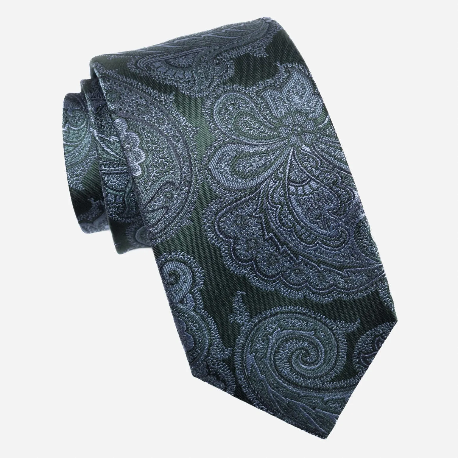 Cortina - Silk Jacquard Tie - Bottle Green