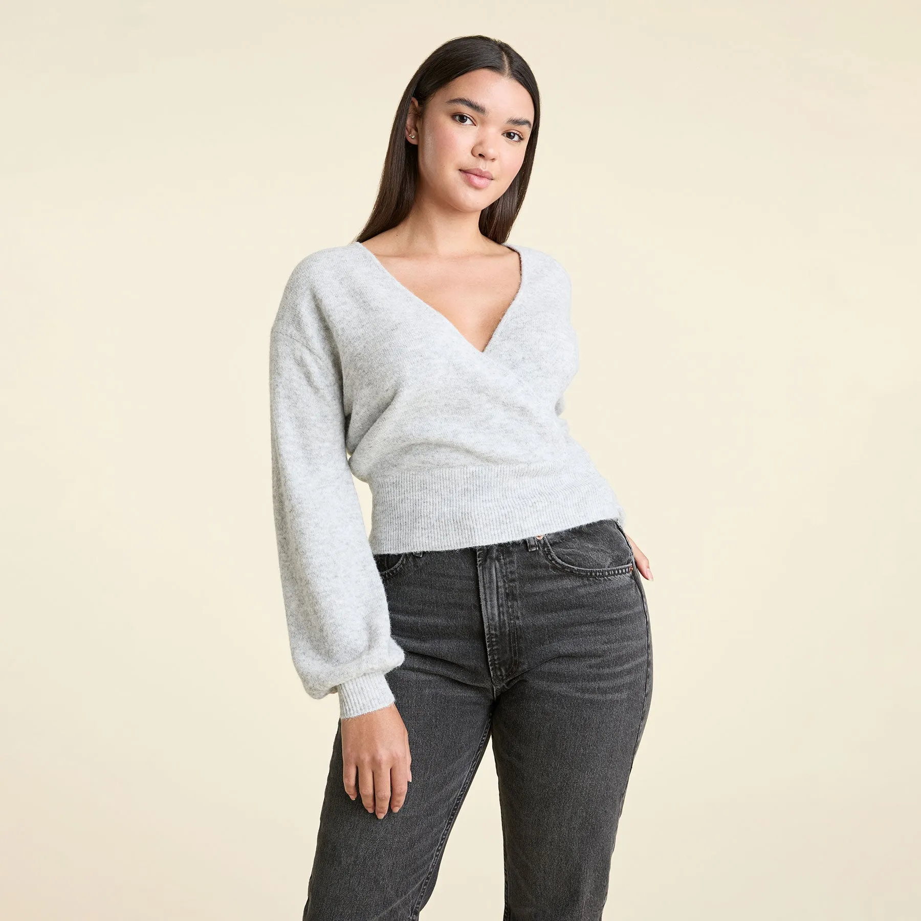 Cozy Knit Wrap Sweater