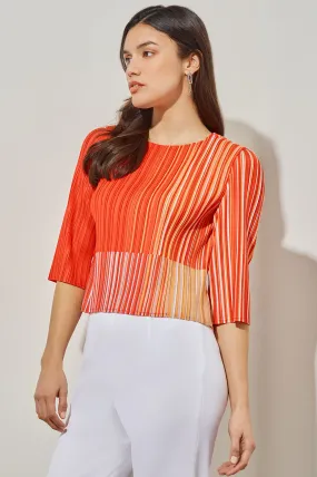 Cropped Blouse - Fine Pleat Crepe de Chine