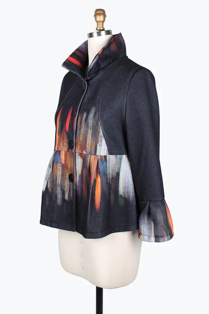 Damee Paint Stroke Long Sleeve Jacket 4775-BLK