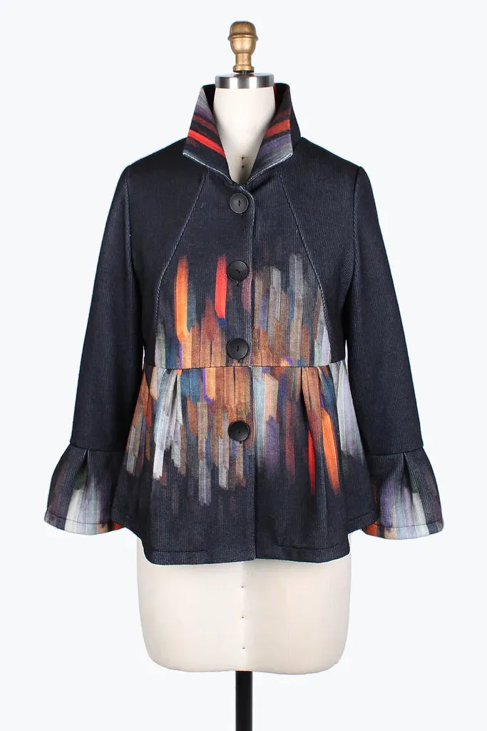 Damee Paint Stroke Long Sleeve Jacket 4775-BLK