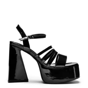 Dynasty All Black Platform Strappy Heels