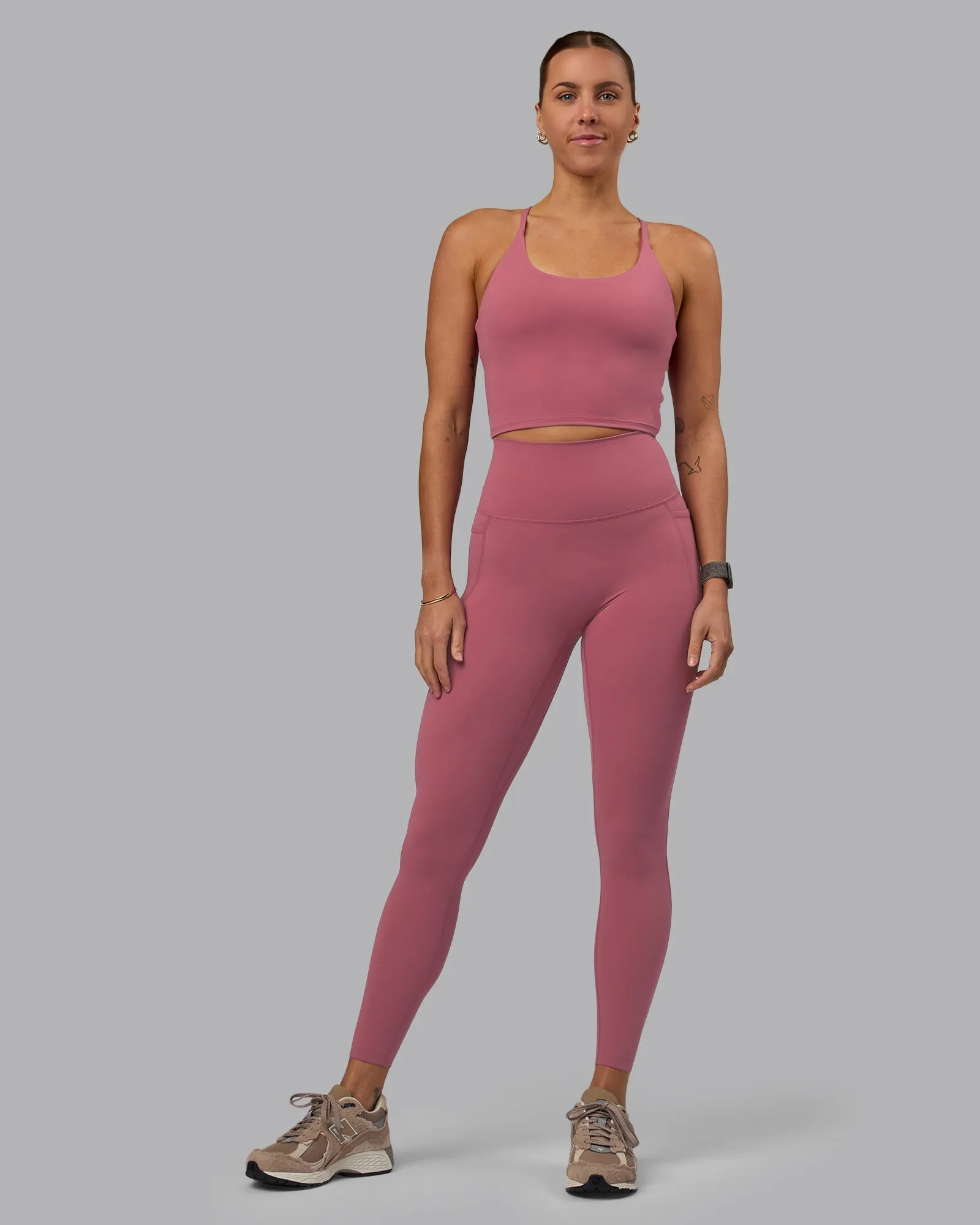 Elixir Full Length Leggings With Pockets - Mauve Haze