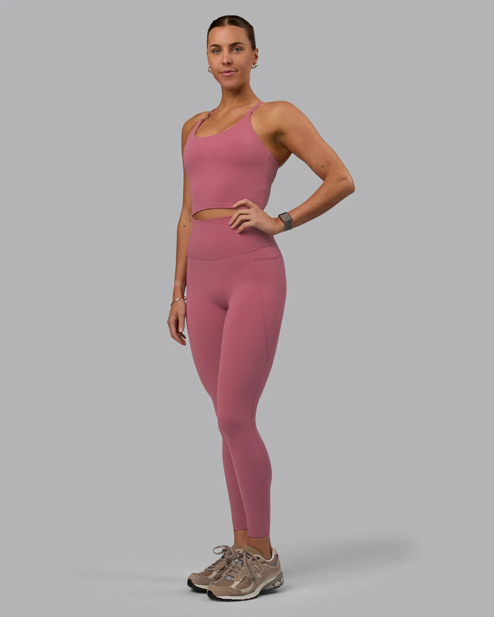 Elixir Full Length Leggings With Pockets - Mauve Haze