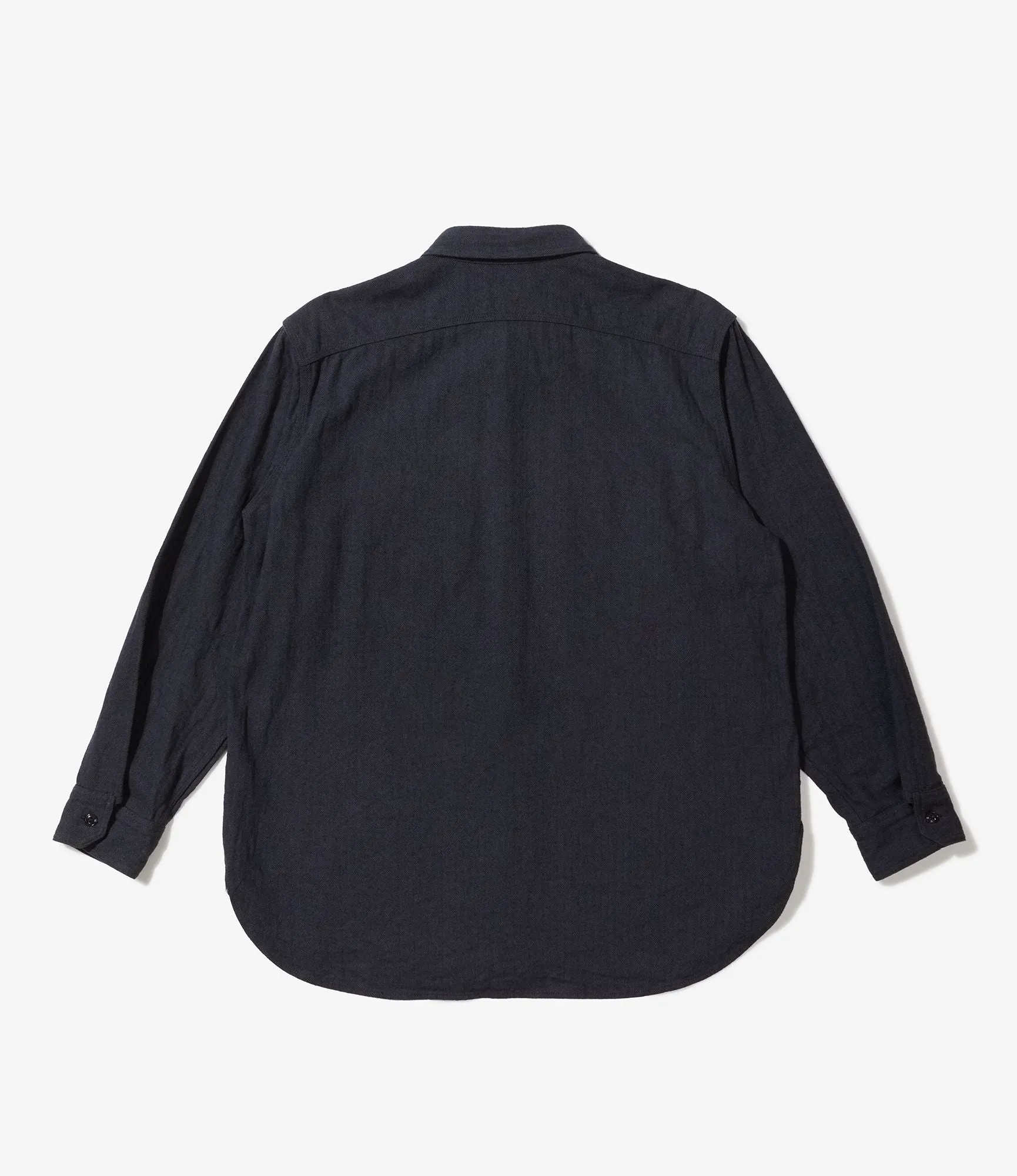 Engineered Garments Work Shirt -  Navy Cotton Herringbone Flannel