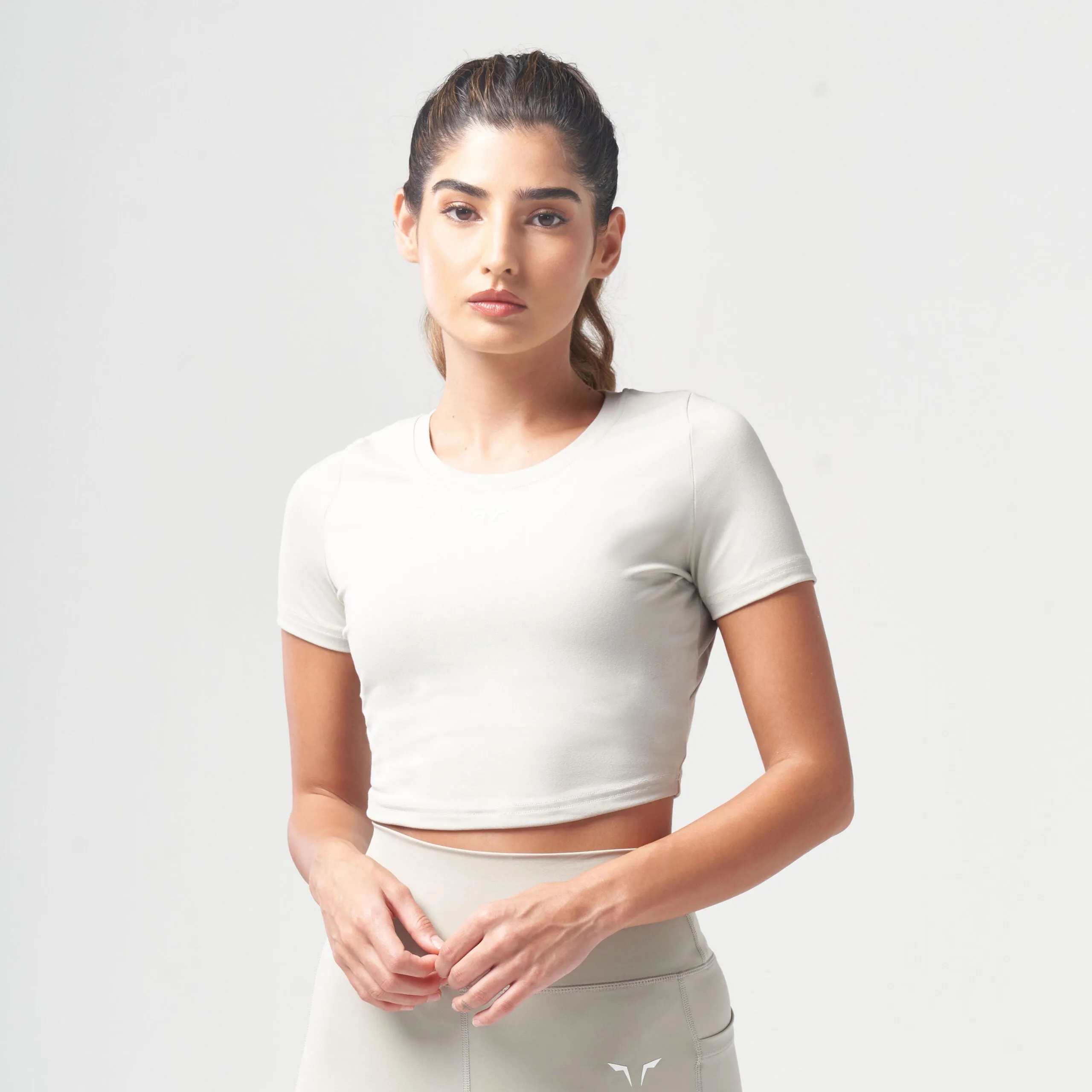 Essential Cropped Tee - Willow Grey