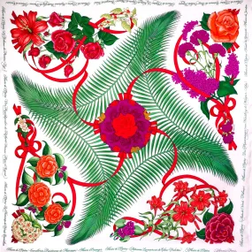 Fleurs de L'Opera Hermes Scarf on White Background