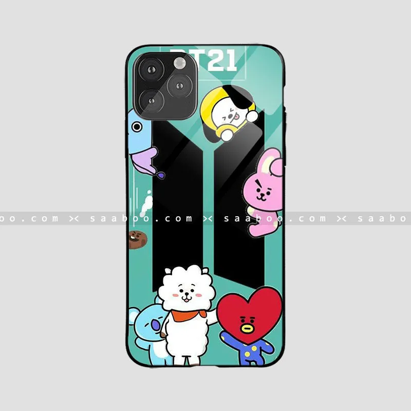 Glass Case With BT21 Design