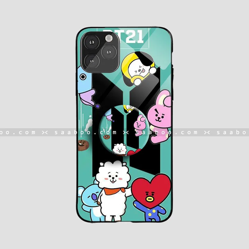 Glass Case With BT21 Design