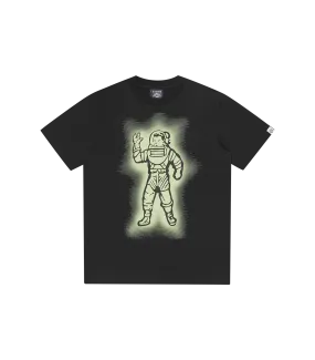 GLOW STANDING ASTRONAUT T-SHIRT - BLACK