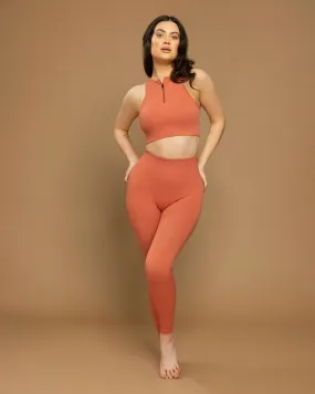 Gym Goddess Danu Ribbed Leggings Burnt Orange