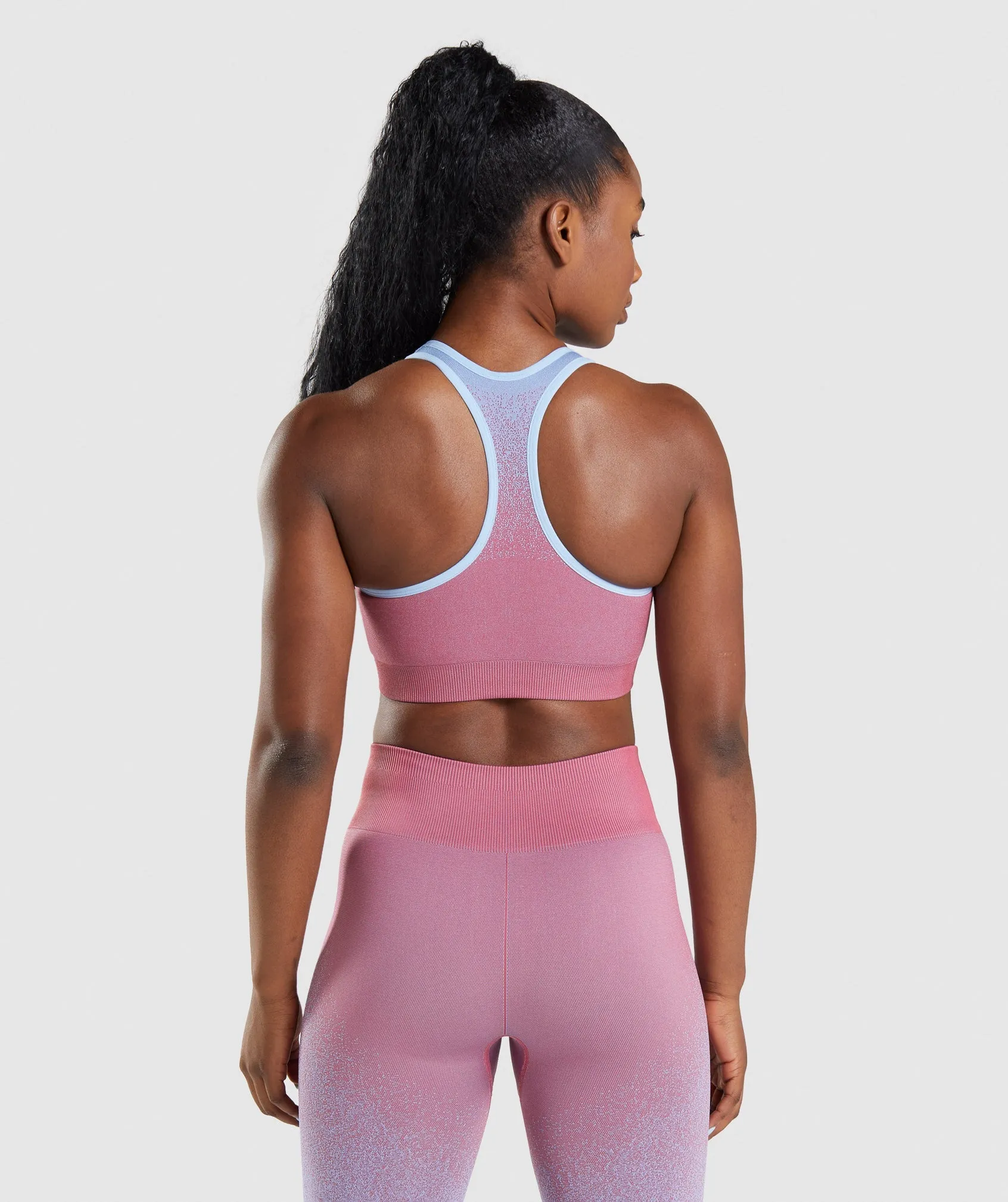 Gymshark Adapt Ombre Seamless Sports Bra - Rose Pink/Light Blue