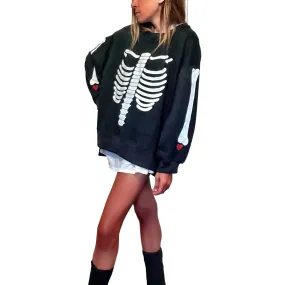 'Im A Skeleton" Painted Sweatshirt