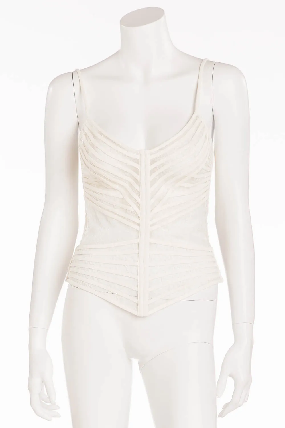 La Perla - Off White Spaghetti Strap Cage Bustier - IT 44