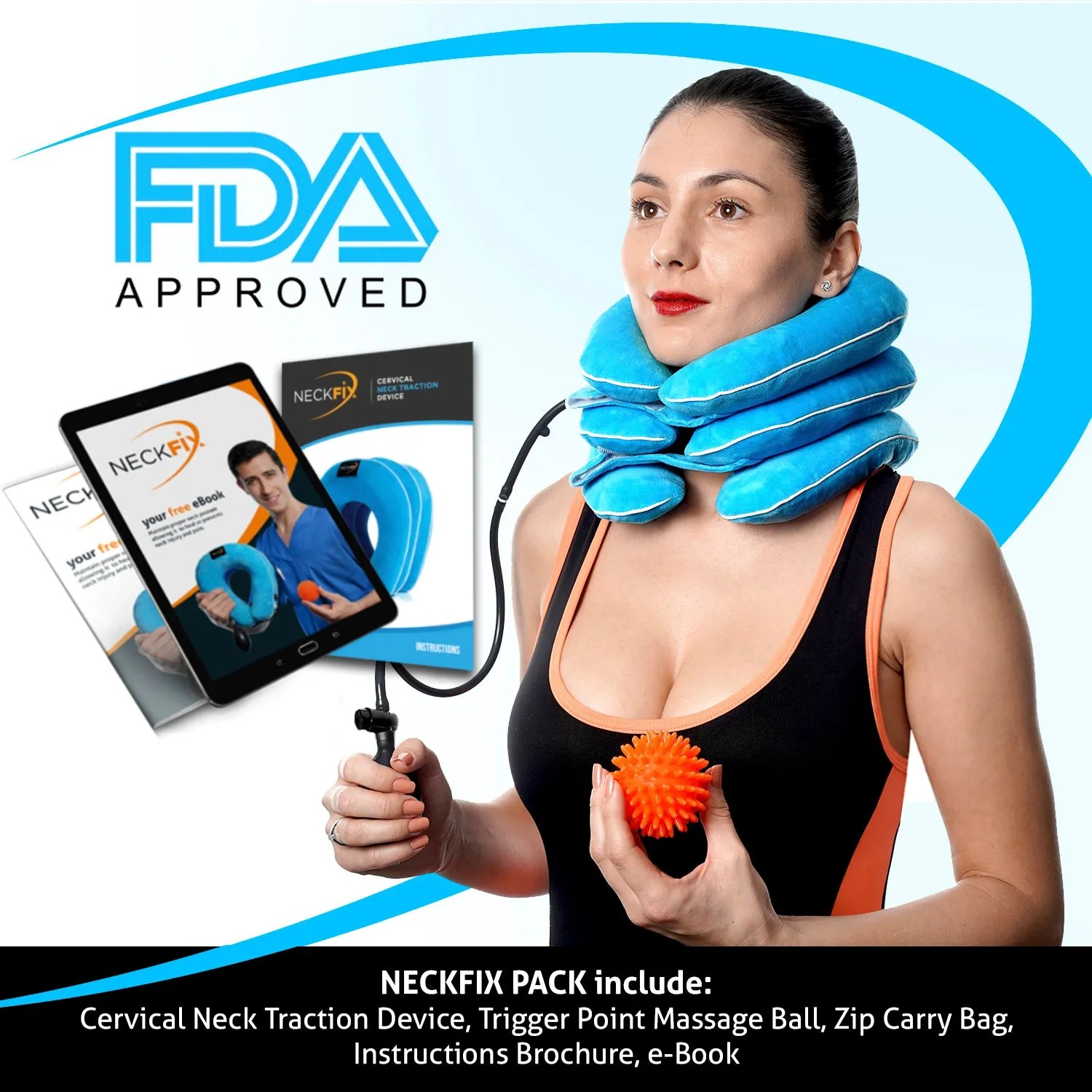 NeckFix Cervical Neck Traction Device for Instant Neck Pain Relief [FDA Approved]