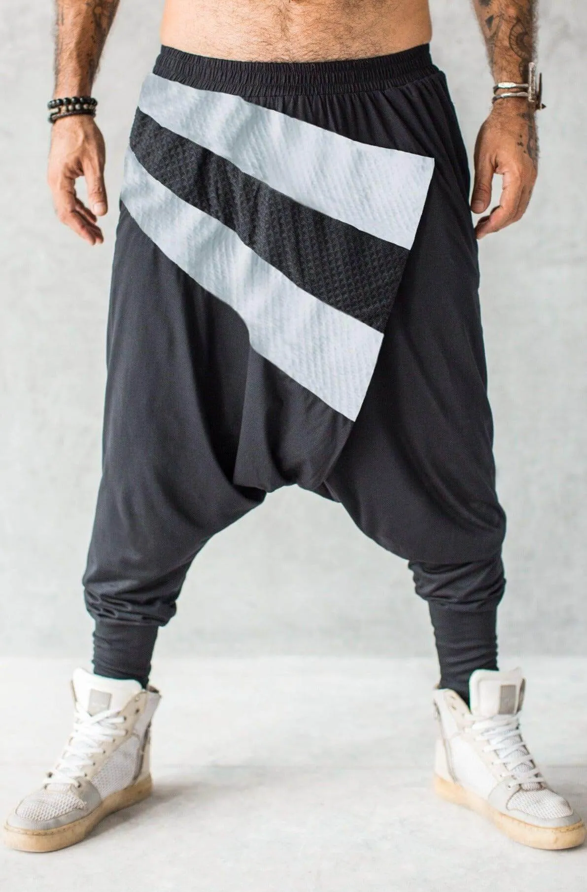 Ninja Warrior AGUNG - Patterned Cotton Harem Drop Crotch Pants