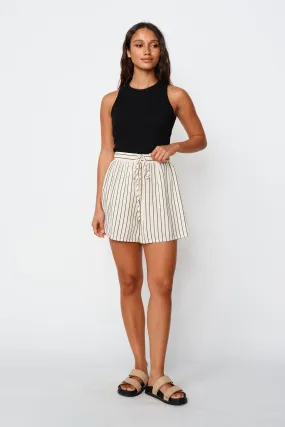 Panama Stripe Swing Short - Cream/Black