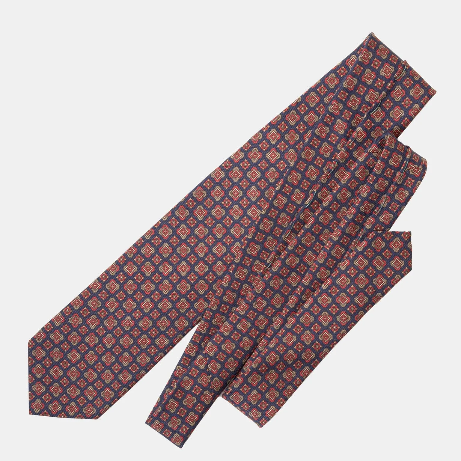 Parma - Printed Madder Silk Tie - Navy