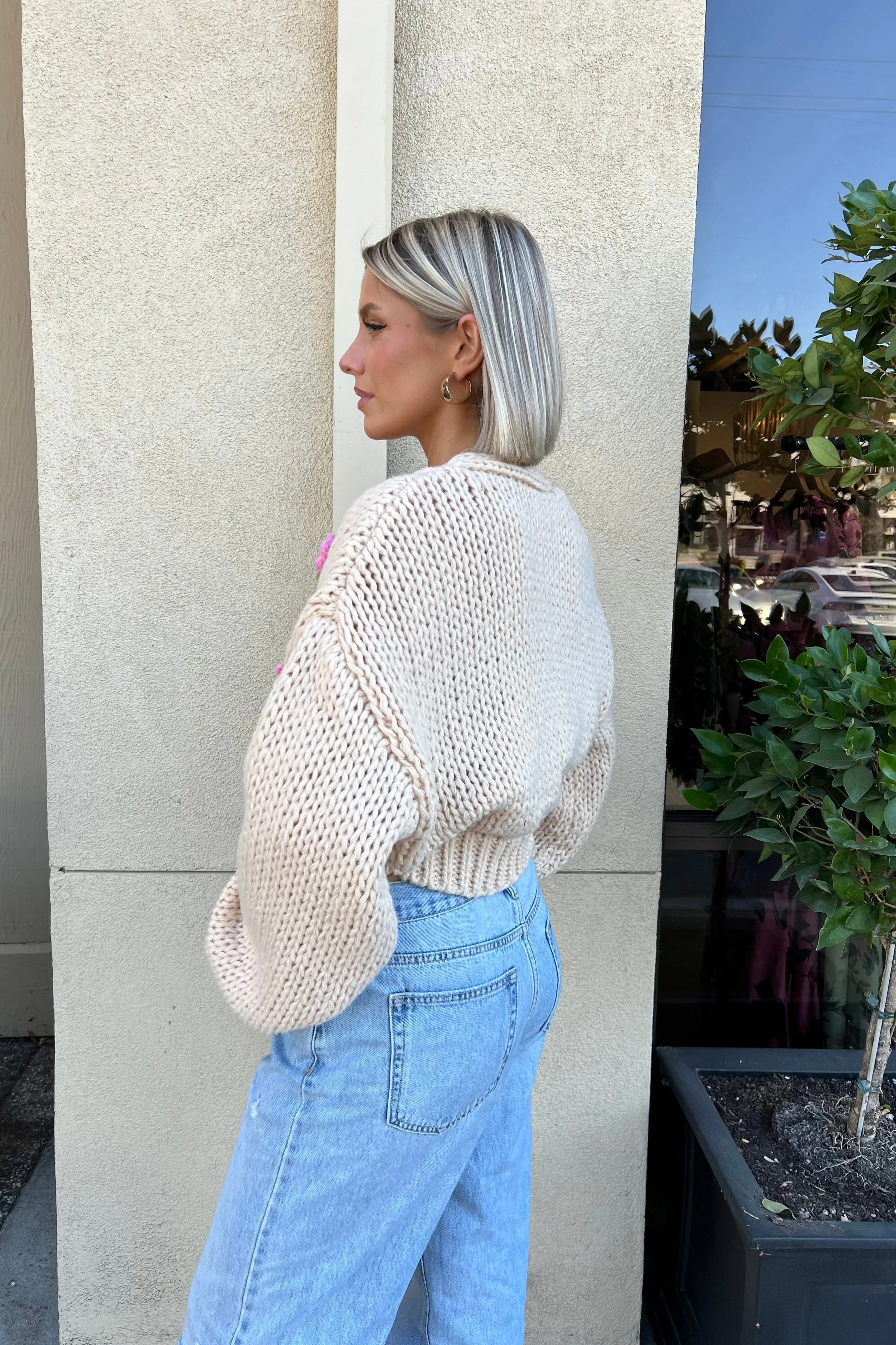 ROSE KNIT SWEATER CARDIGAN