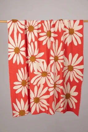 Scattered Daisy Tangerine Throw Rug