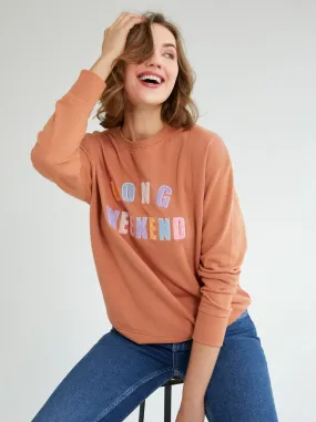 Shiraleah "Long Weekend" Sweatshirt, Rust