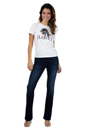 T-SHIRT COMFORT M/C ESTAMPA LOVE ROSES