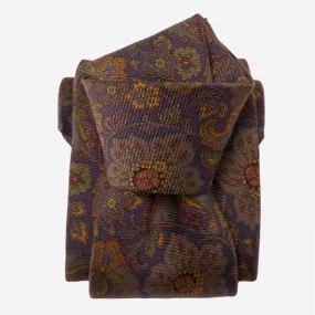 Trevi - Printed Madder Silk Tie - Plum