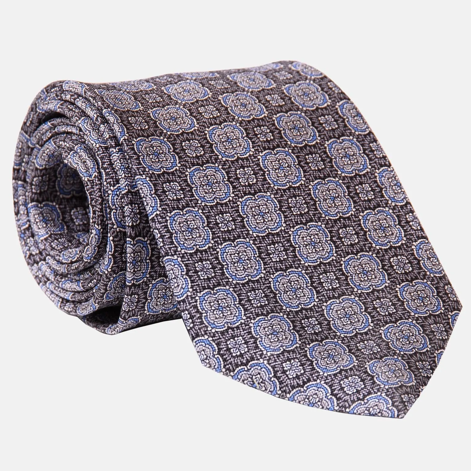 Veneto - Printed Silk Tie - Smoke